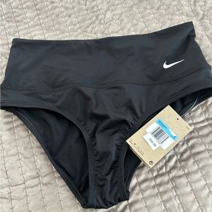 Nike Black Mid-Rise Bikini Bottoms with White Liner Label